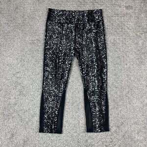 Nike Leggings Women Medium Black Running Dri Fit Stripe Mesh Athletic Activewear